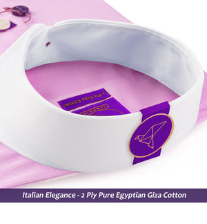 Denton- Flamingo Pink Stripe- White Collar