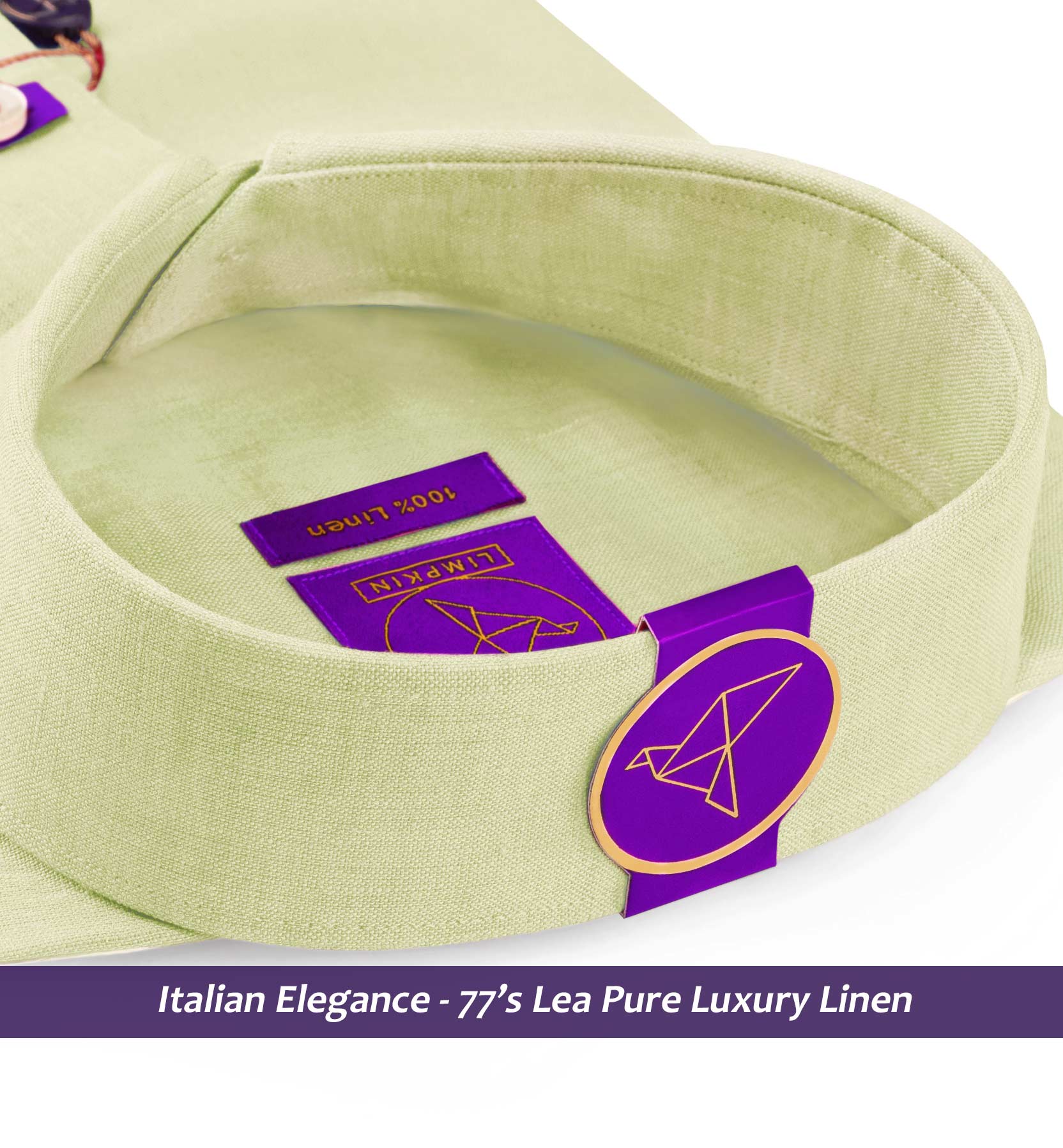 Moldova- Tea Green Linen- Button Down- 77's Lea Pure Luxury Linen