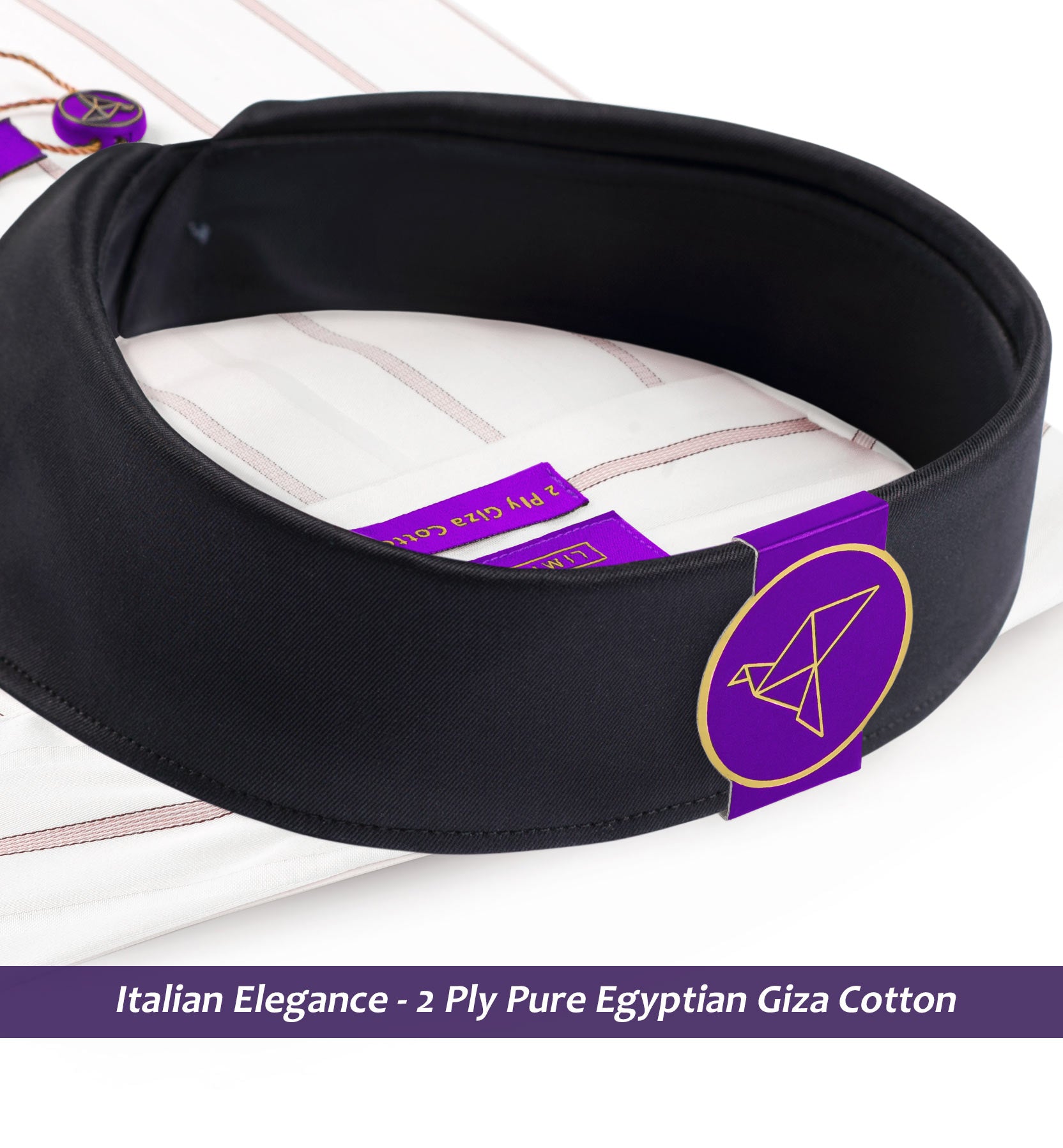 Monaco- Prose Pink & Burgundy Stripe- Black Collar