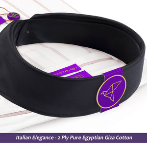 Monaco- Prose Pink & Burgundy Stripe- Black Collar
