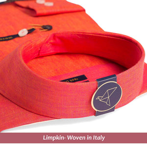 Sardinia- Coral Red Solid Linen