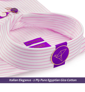 Lombardy- Flamingo Pink & White Stripe