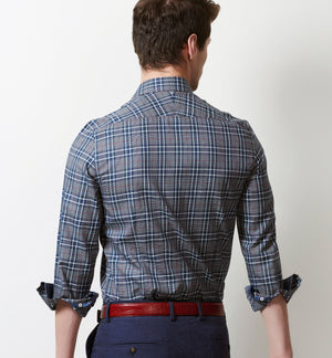 Selena- Navy & Grey Check