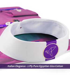 Pasadena- Magenta Solid Twill- White Collar