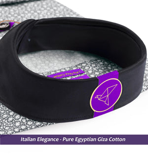 Agrinio- Flint Grey & White Print- Black Collar