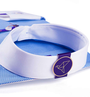 Florence- Azure Blue Structure- White Collar