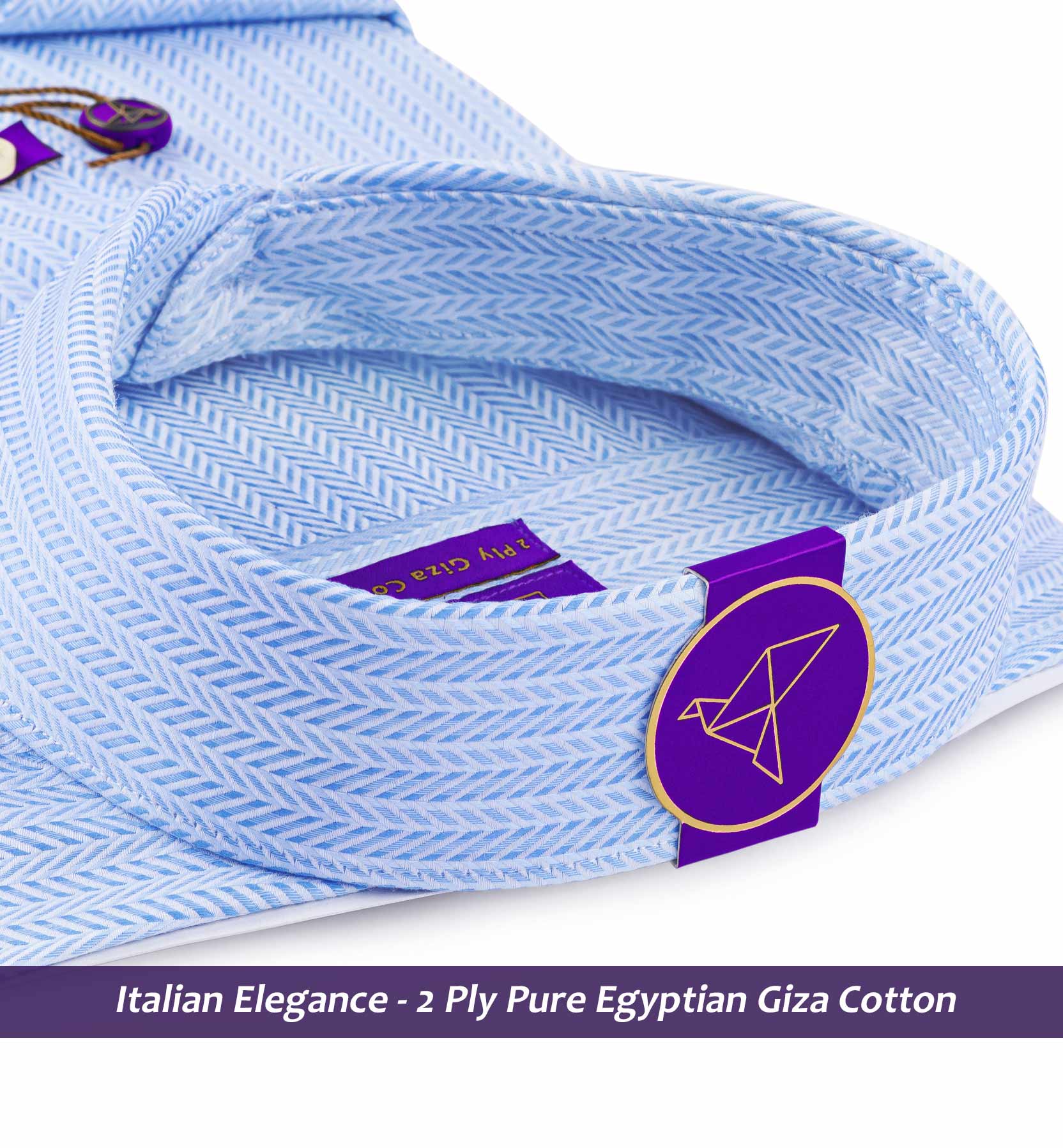 Luxor- Azure Blue & White Stripe