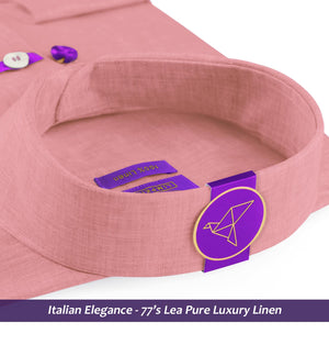 Mallawi- Apricot Pink Solid Linen- 77's Lea Pure Luxury Linen