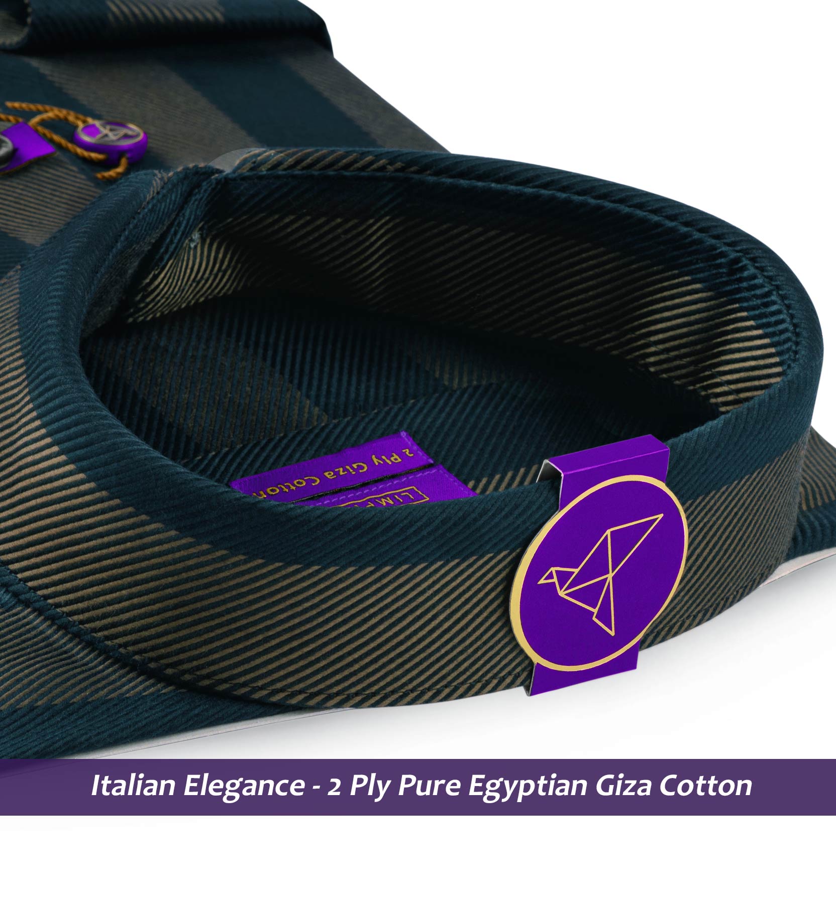 Moncton- Teal Green & Beige Stripe