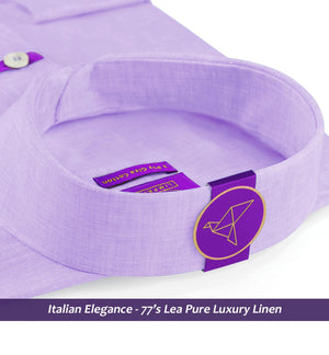 Tuscany- Periwinkle Lilac Solid Linen- 77's Lea Pure Luxury Linen