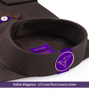 Milano- Cedar Brown Solid Linen- 77's Lea Pure Luxury Linen