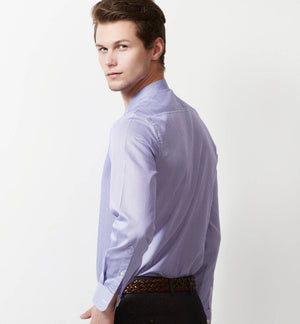 Sardinia- Lilac & White Magical Print- Mandarin Collar