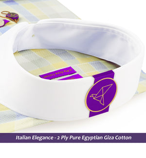 Durham- Daffodil Yellow Check- White Collar
