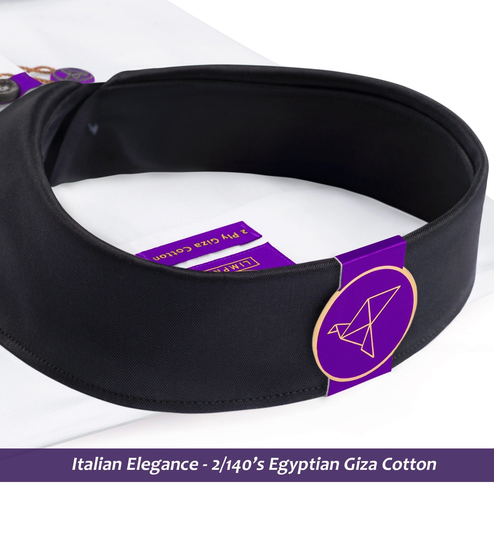 Torrance- The Best Formal White- Black Collar- 2/140 Egyptian Giza Cotton