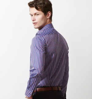 Newburgh- Navy Blue & Magenta Stripe