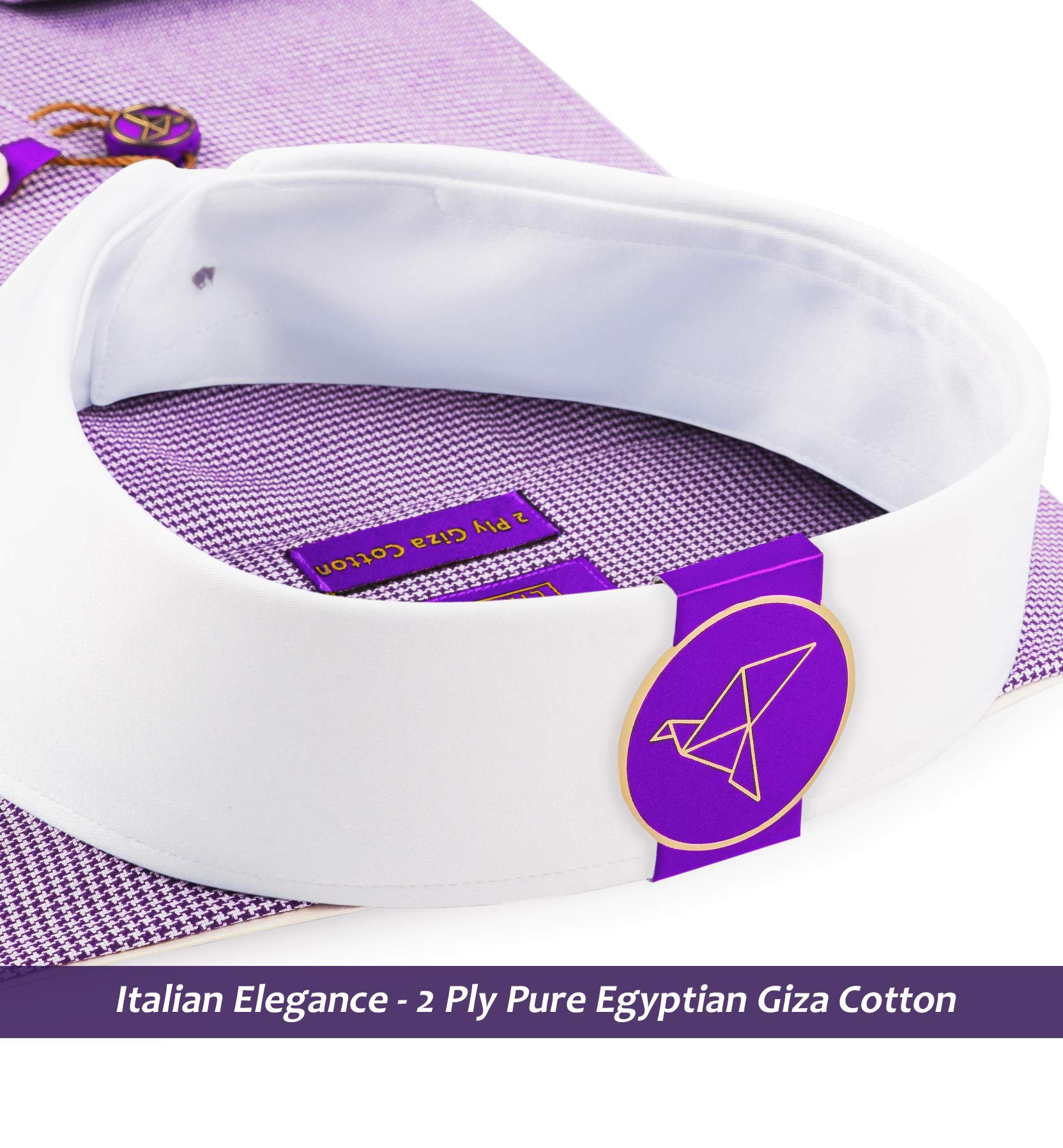 Rafina- Deep Purple & White Structure- White Collar