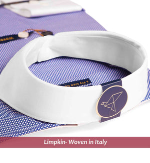 Newburgh- Navy Micro Structure- White Collar