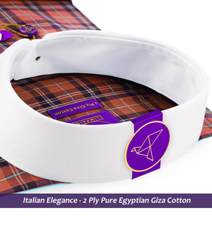 Orsha- Bronze Orange & Navy Check- White Collar