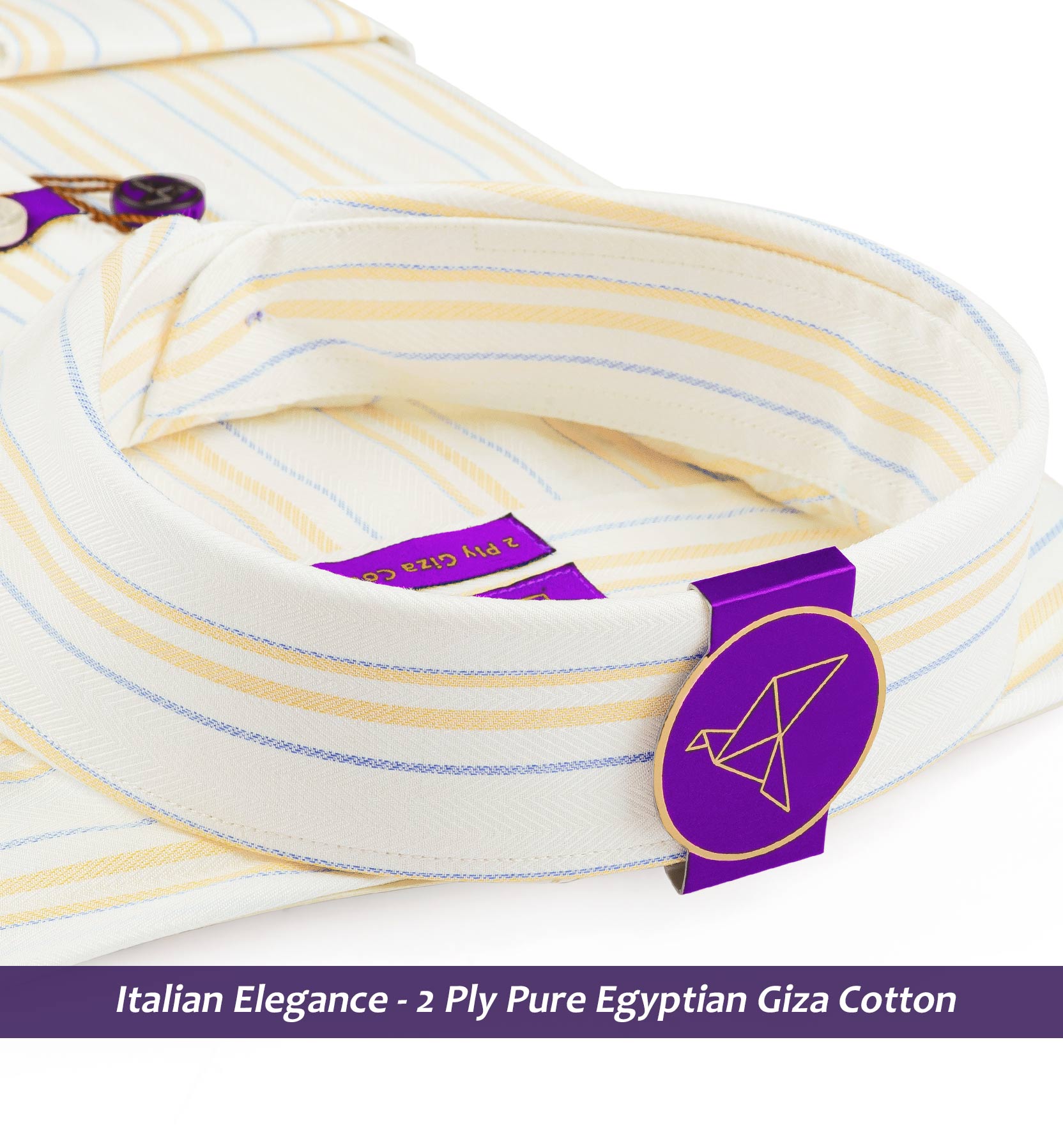 Brantford- Azure Blue & Orange Stripe