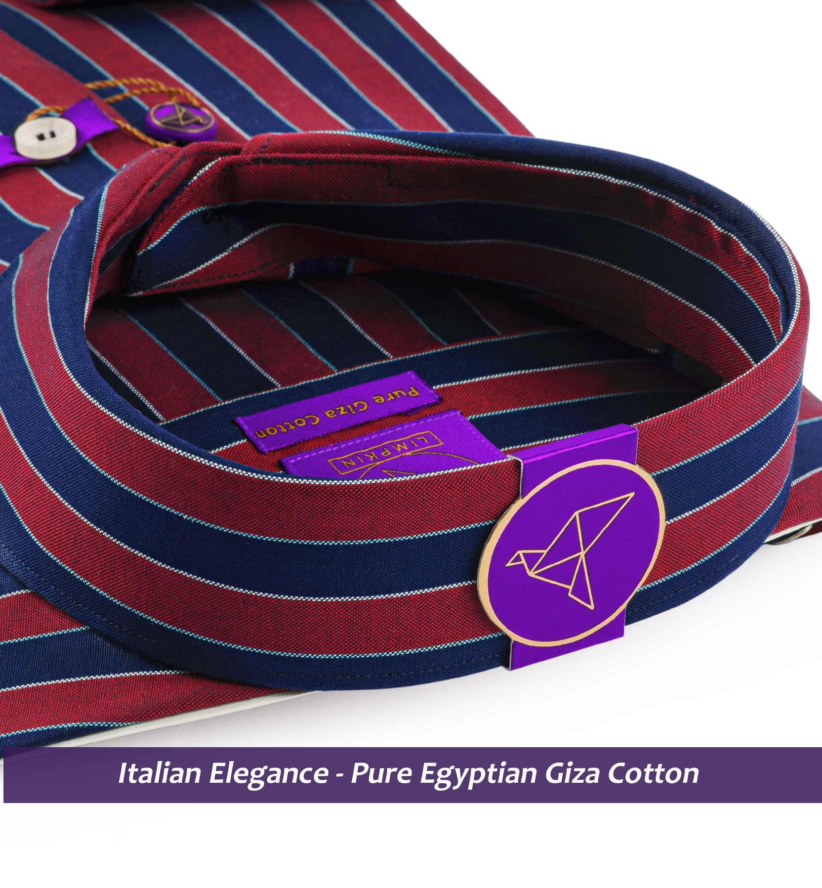 Geneva- Burgundy & Navy Magical Stripe