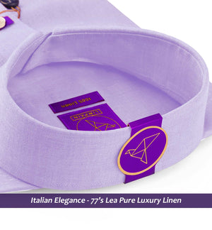 Porus- Periwinkle Lilac Solid Linen- Button Down