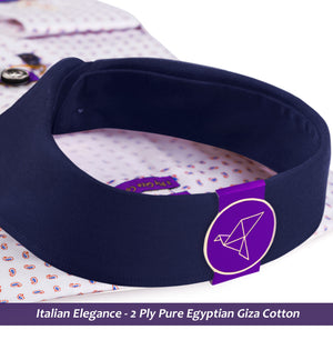 Preston- Blue & Red Paisley Print- Navy Collar