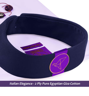 Ripon- Lilac Solid Twill- Navy Collar