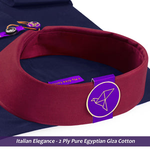 Houston- Navy Magical Solid- Burgundy Collar