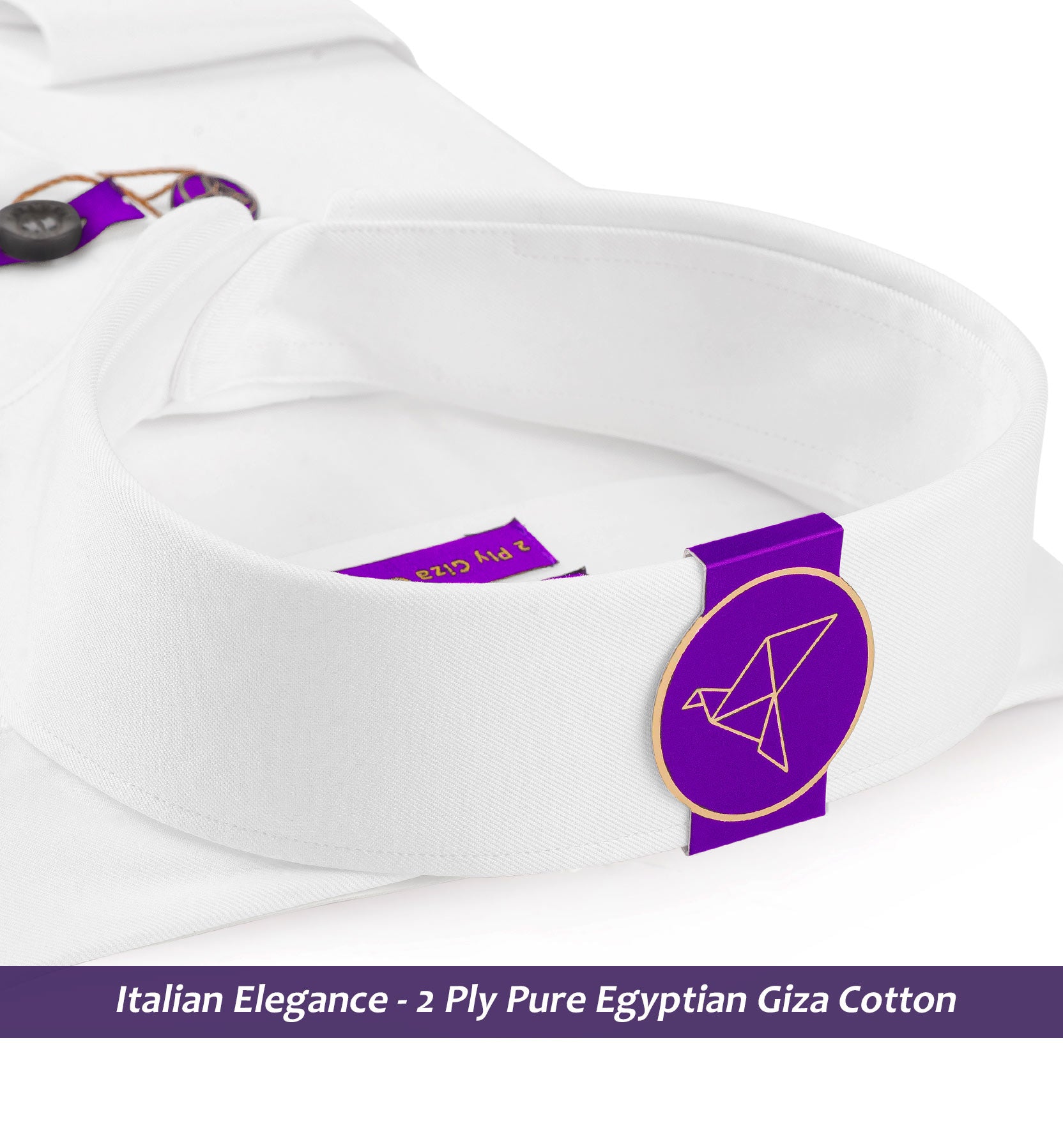 Segovia- Pristine Pure White with Contrast Details- Button Down