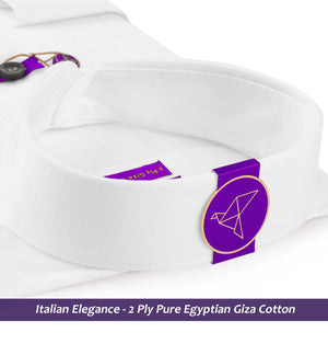 Segovia- Pristine Pure White with Contrast Details- Button Down