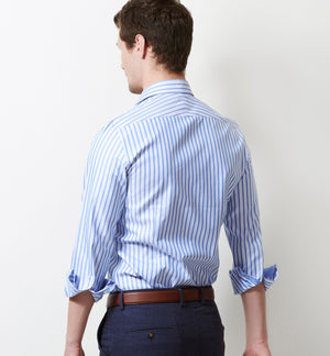 Madison- Azure Blue & White Stripe