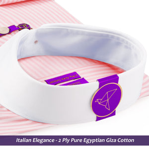 Cupertino- Lemonade Pink Stripe- White Collar