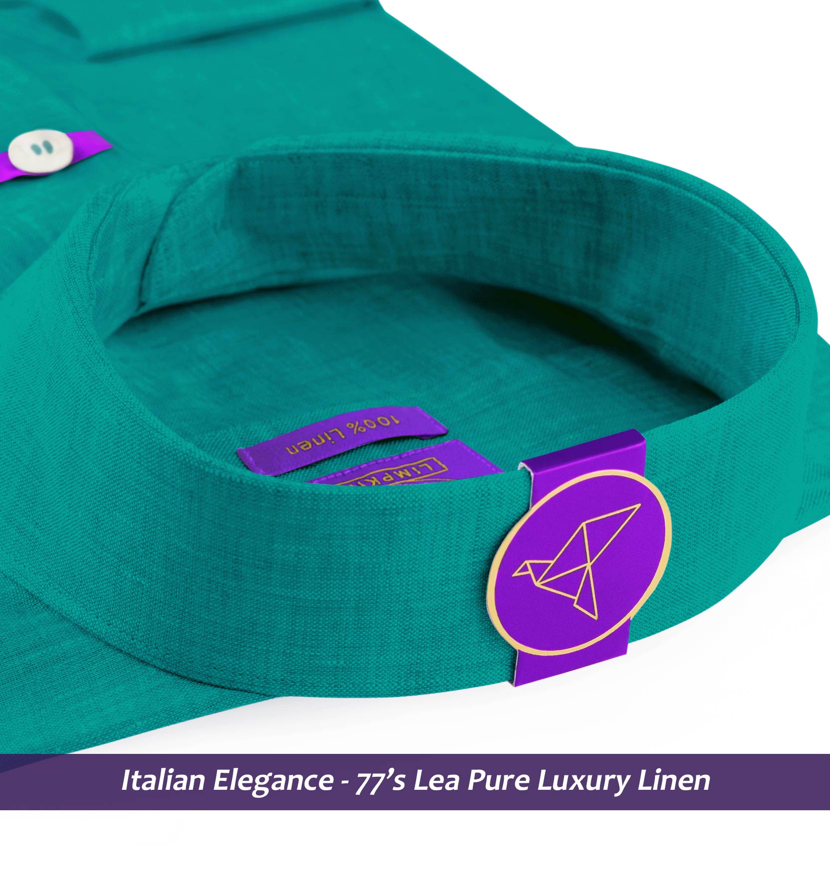 Brisbane- Emerald Green Solid Linen- 77's Lea Pure Luxury Linen