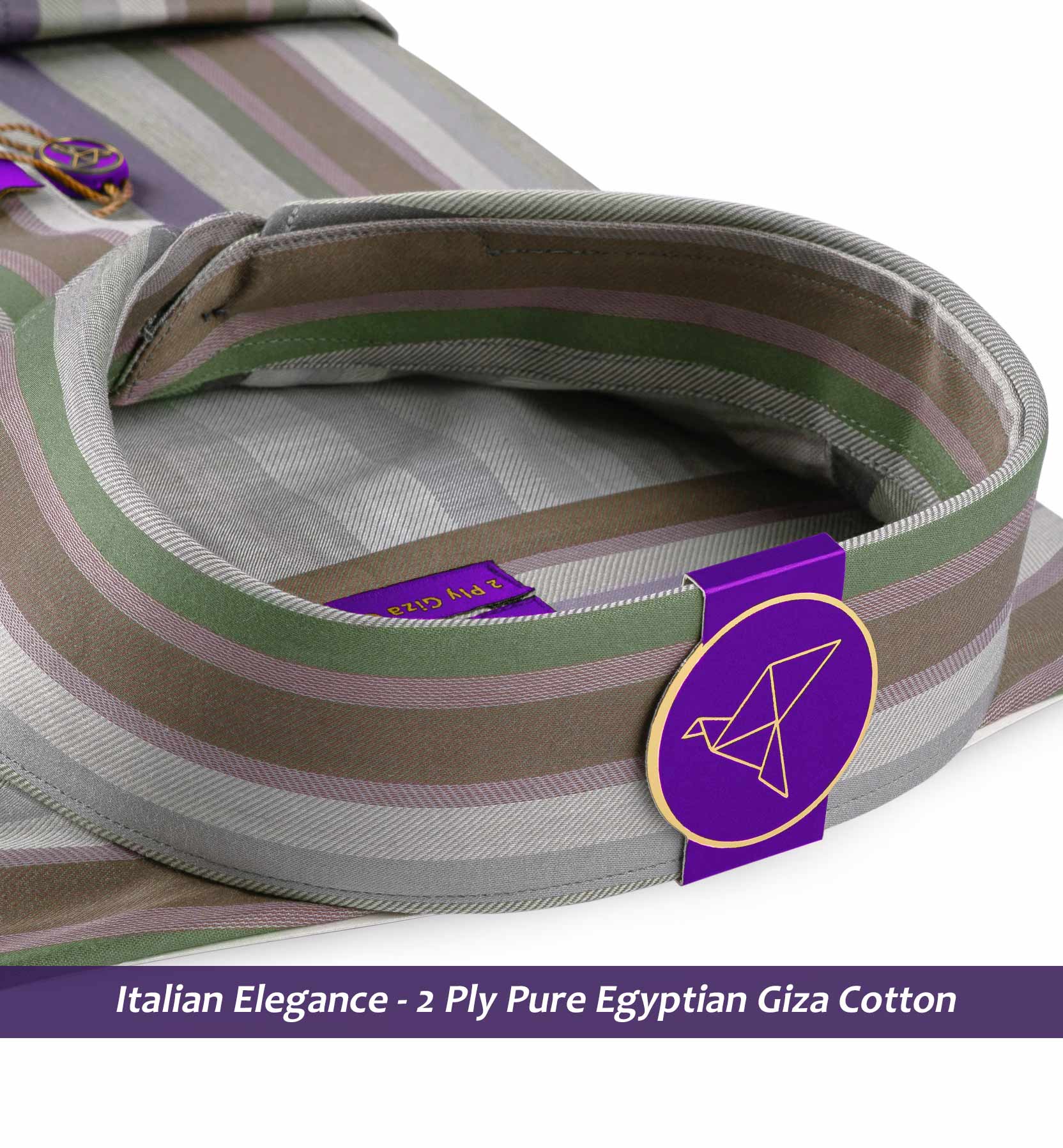 Nostrand- Flint Grey & Emerald Green Stripe