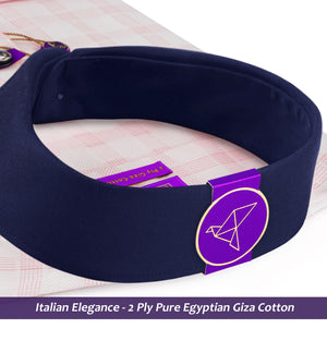 Denmark- Flamingo Pink & White Check- Navy Collar