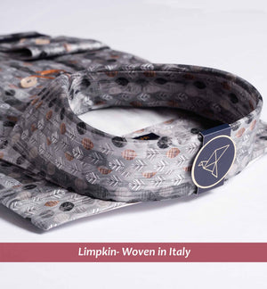 Serbia- Grey & Beige Leaf Print