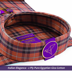 Sorrento- Bronze Orange & Navy Check