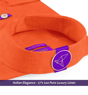 Nikiti- Tangerine Orange Solid Linen