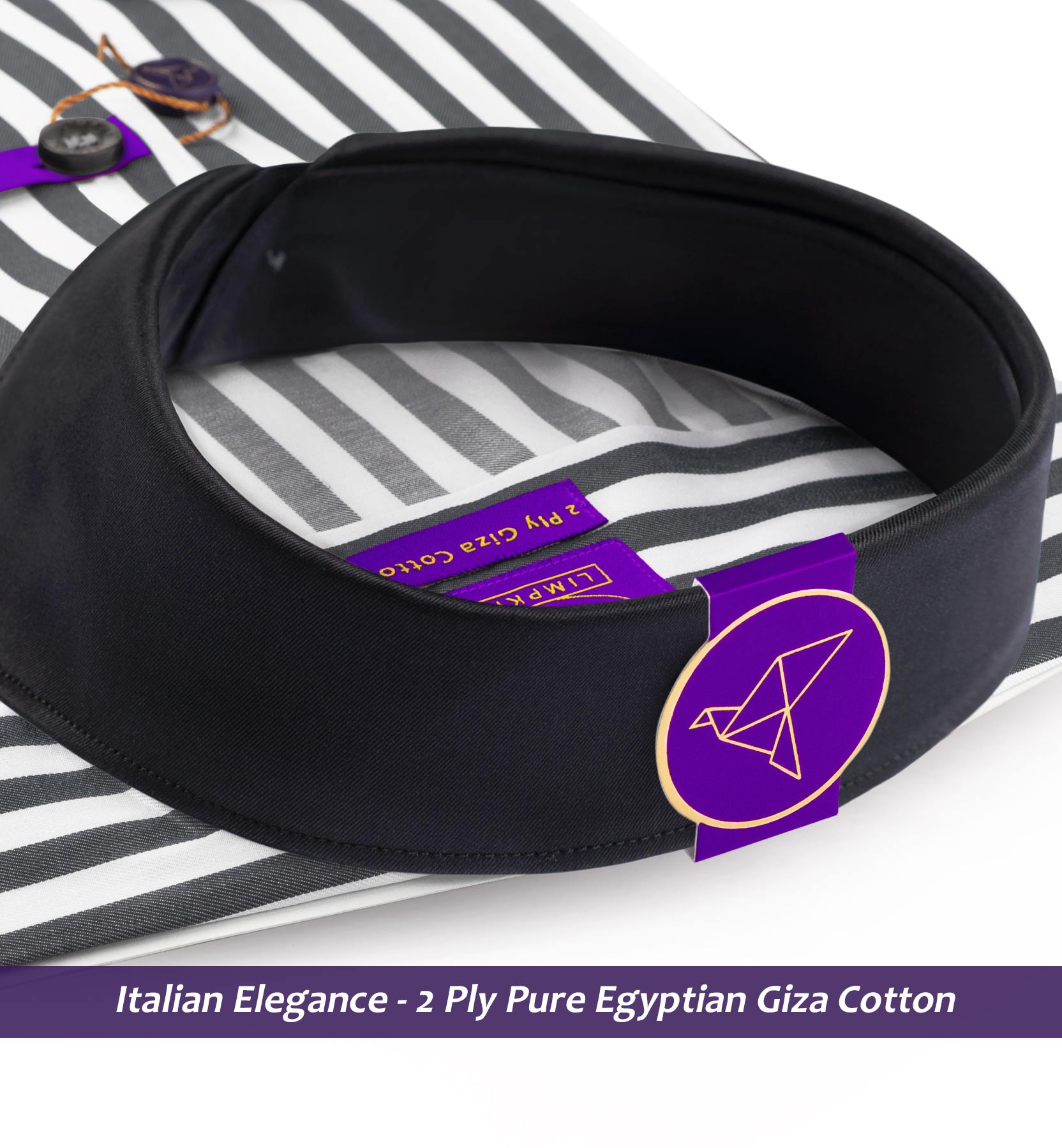 Barbados- Anchor Grey Stripe- Black Collar