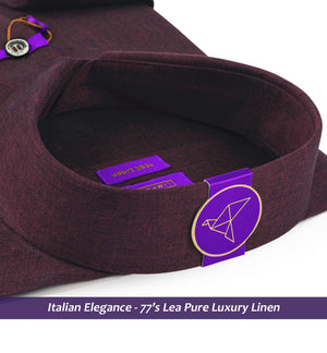 Moncler- Deep Burgundy Solid Linen- 77's Lea Pure Luxury Linen