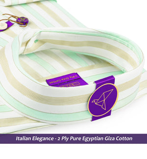 Niagara- Mint Green & Beige Stripe