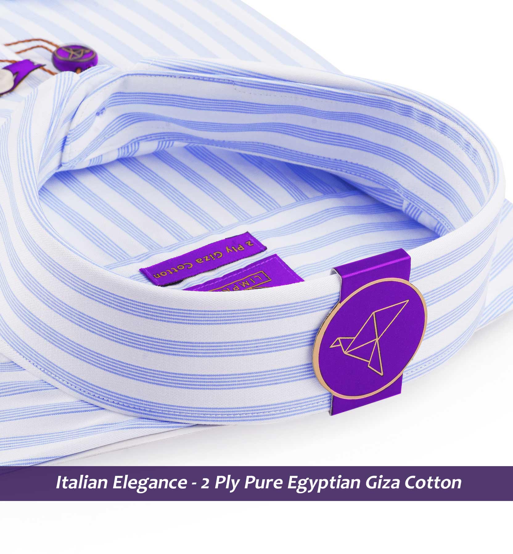 Beaumont- Azure Blue & White Stripe