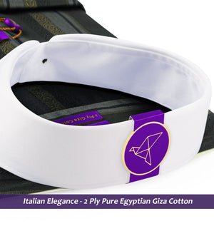 Pittsburgh- Grey & Beige Stripe- White Collar