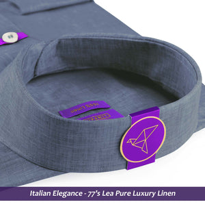 Devon- Flint Grey Solid Linen