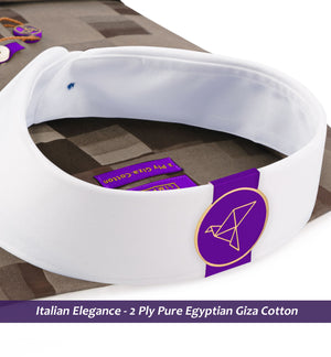 Galway- Cedar Brown Check- White Collar