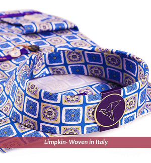 Orion- Azure Blue & Purple Print
