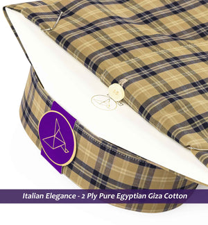 Salisbury- Beige & Navy Check- Button Down