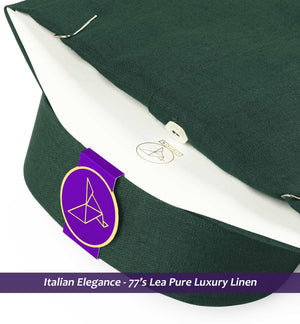 Cairoli- Emerald Green Solid Linen- 77's Lea Pure Luxury Linen