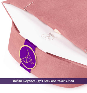 Luxor- Apricot Pink Solid Linen- Button Down