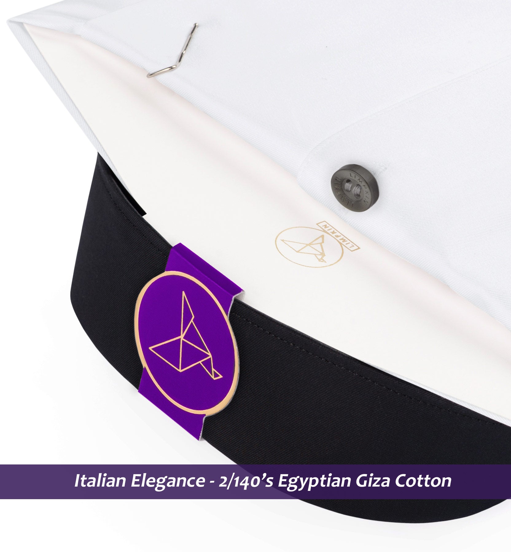 Torrance- The Best Formal White- Black Collar- 2/140 Egyptian Giza Cotton